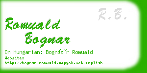 romuald bognar business card